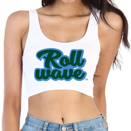 Tulane Roll Wave Cursive Crop Top
