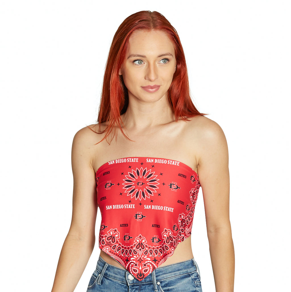 SDSU | Cute Aztecs Red Bandeau Top | Hype & Vice Apparel Medium/Large / Red | Hype and Vice