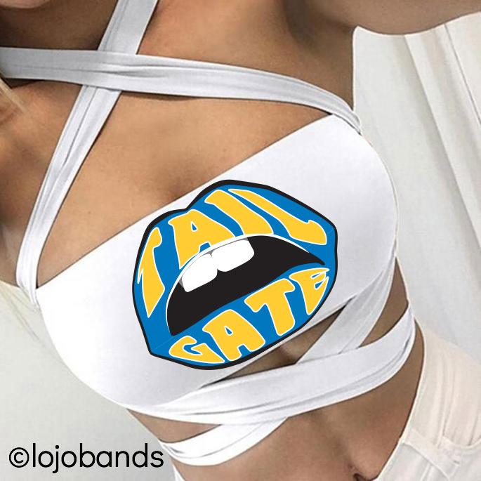 Blue & Yellow Tailgate Multi Way Bandeau - lo + jo, LLC
