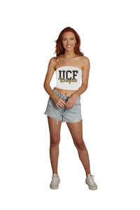 University of Central Florida White Fitted Tube Top
