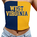 West Virginia Mountaineers Two Tone Tube Top