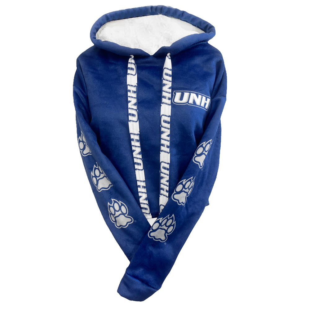 UNH University of New Hampshire Wildcats College Hoodie Sweatshirt Navy  Large 