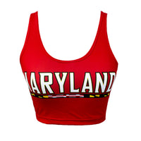 Maryland Terps Red Crop Tank Top