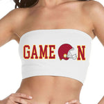 Game On White Bandeau Top