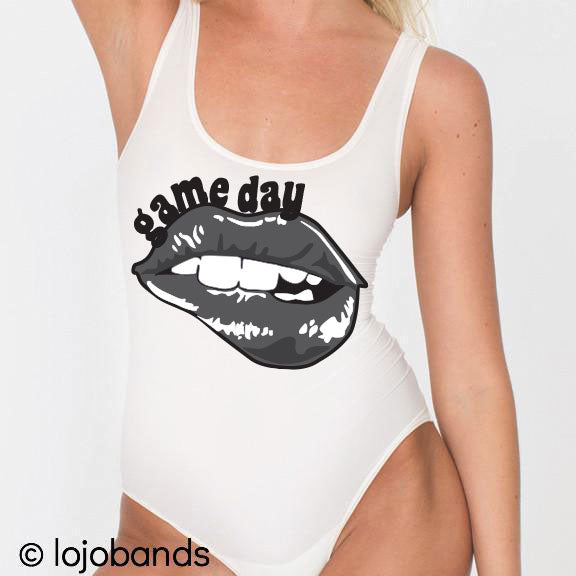 Game Day Lips Tank Bodysuit - lo + jo, LLC