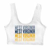 West Virginia Mountaineers White Crop Tank Top