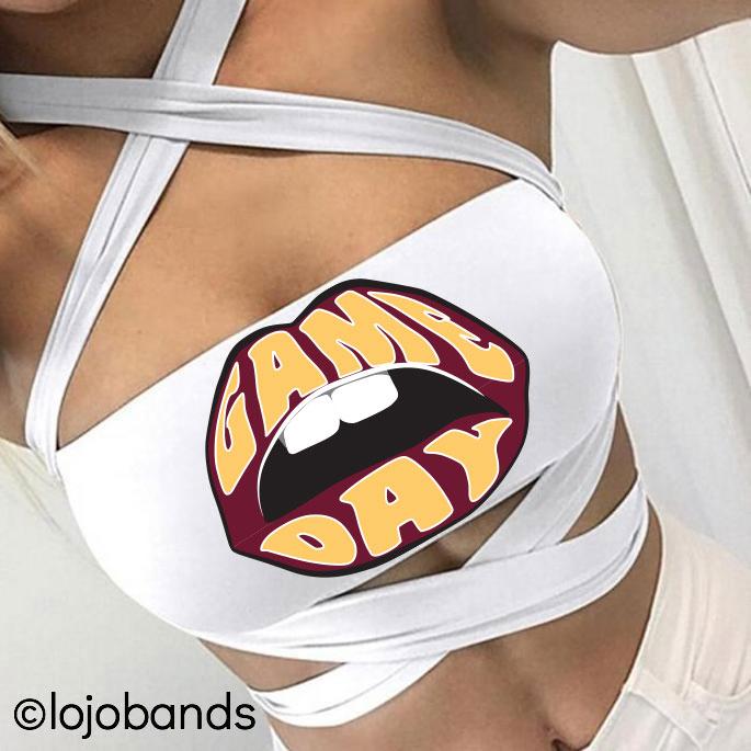 Maroon & Yellow Game Day White Multiway Bandeau