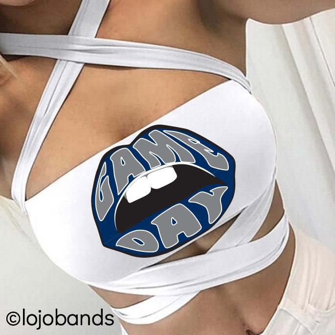 Navy & Gray Game Day White Multiway Bandeau