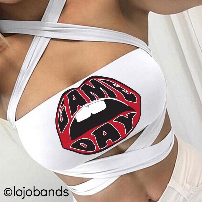 Red & Black Game Day White Multiway Bandeau