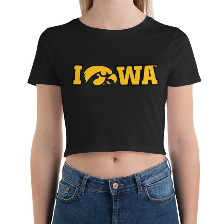 Iowa Hawkeyes Black Crop Tee