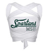 Michigan State White Multi Way Bandeau Top